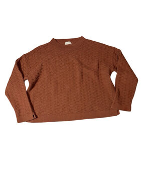 Poetry Rust Brown 100% Cotton Textured Knit Sweater US 10 Lagenlook